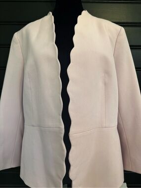 Kasper Scalloped Edge Light Pink Women's Jacket